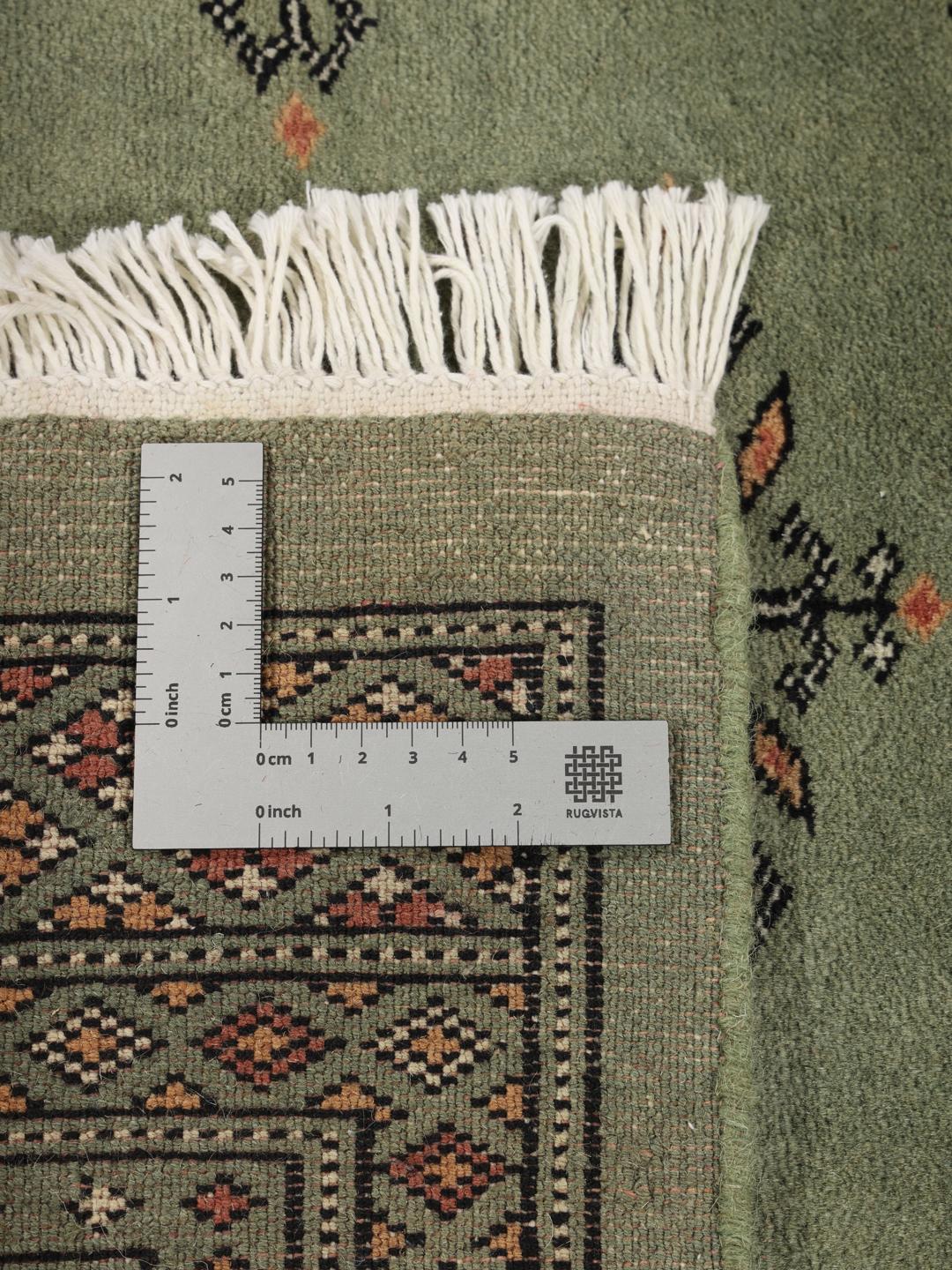 Pakistan Bokhara 3ply - Dark green / Black - 140 x 210 cm