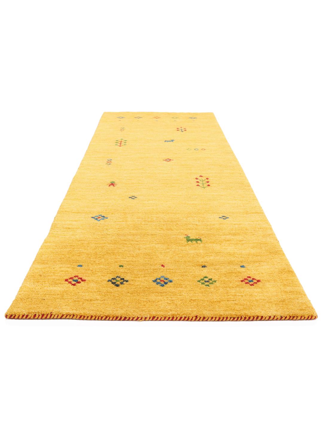 Rugvista premium - Gabbeh Giza - Yellow, Runner 80 x 250 cm Wool Rug ...