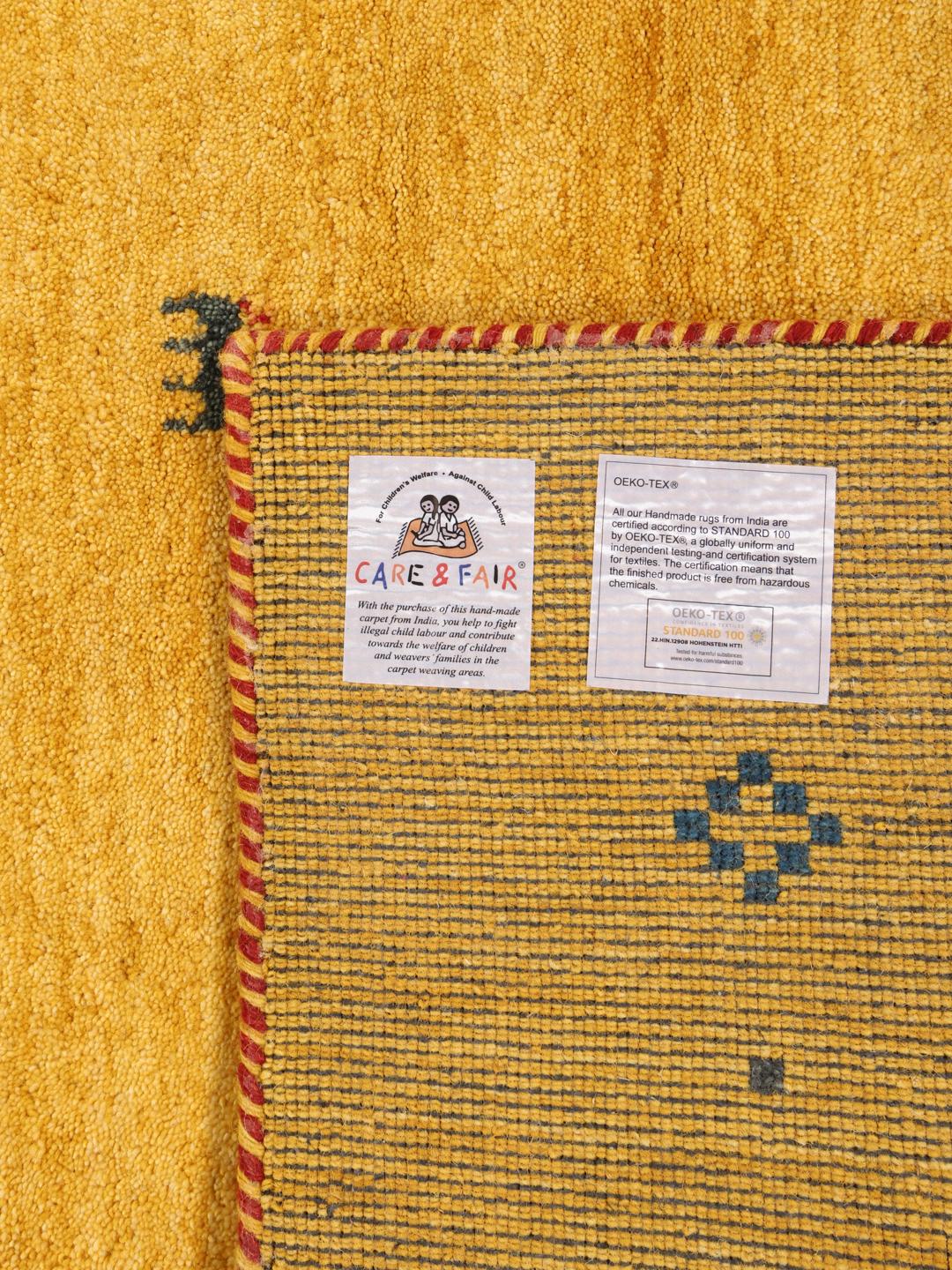 Rugvista premium - Gabbeh Giza - Yellow, Runner 80 x 250 cm Wool Rug ...