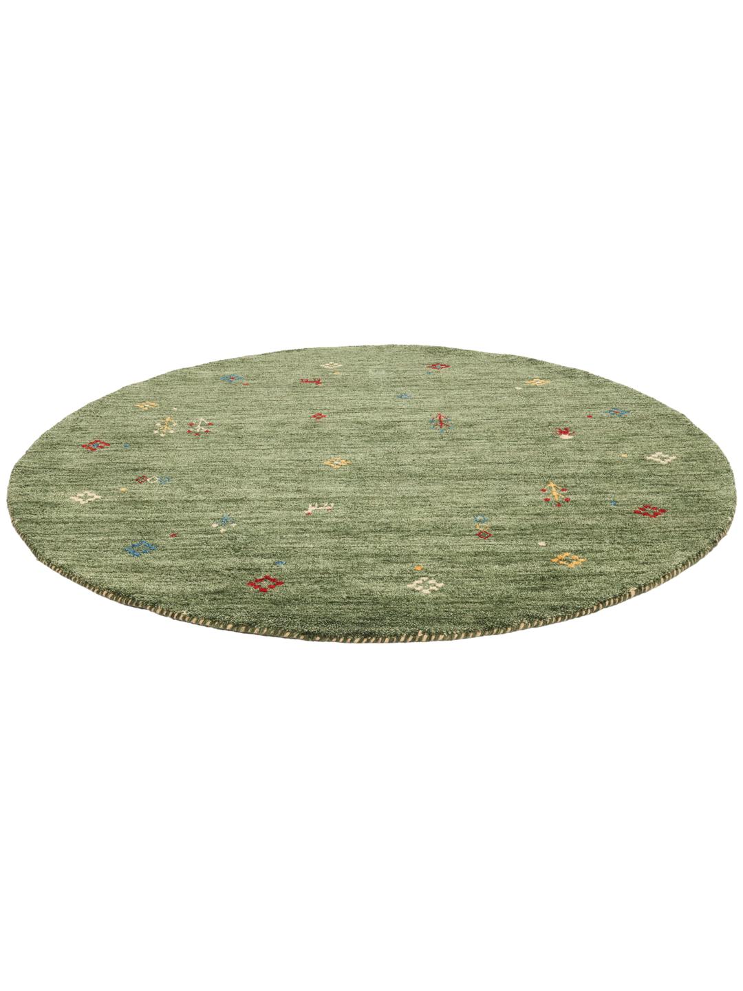 Small Round Forest Rug Gabbeh Giza Forest Green Rug - Rugvista