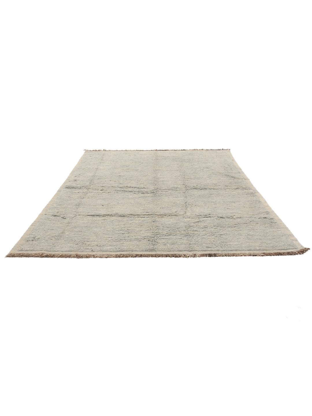 Håndknyttet afghansk tæppe i en neutral beige tone