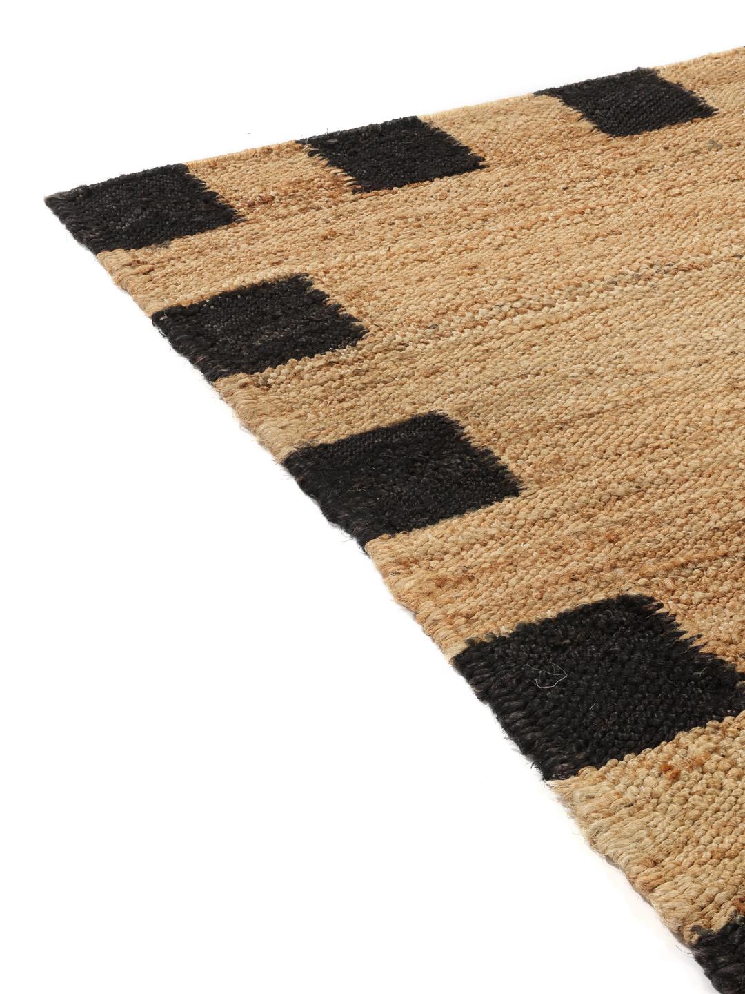 Rugvista core - Chess Frame Jute - Light Brown / Black 160 x 230 cm ...