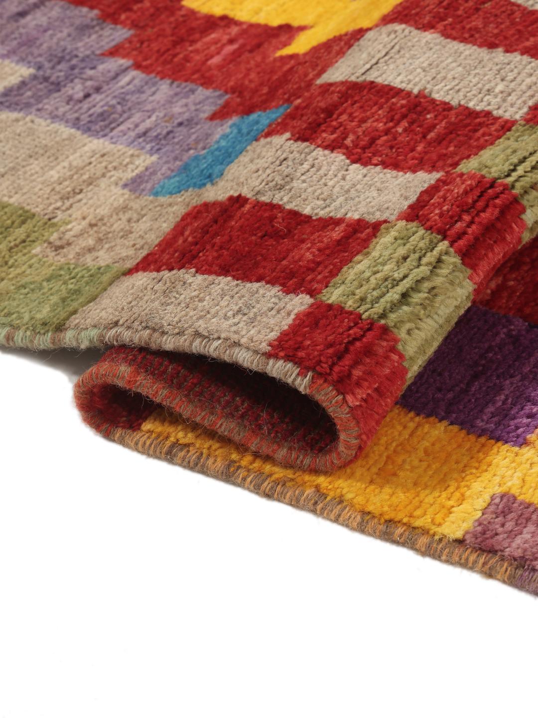 Handgemaakt Berber Colourful tapijt uit Afghanistan in meerkleurige tinten