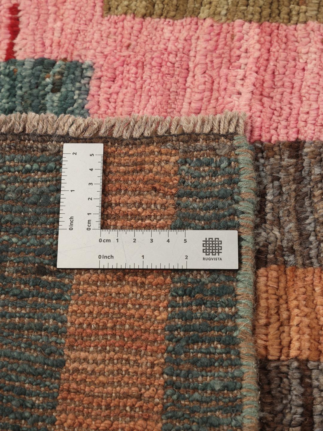 Handgemaakt Berber Colourful tapijt uit Afghanistan in meerkleurige tinten