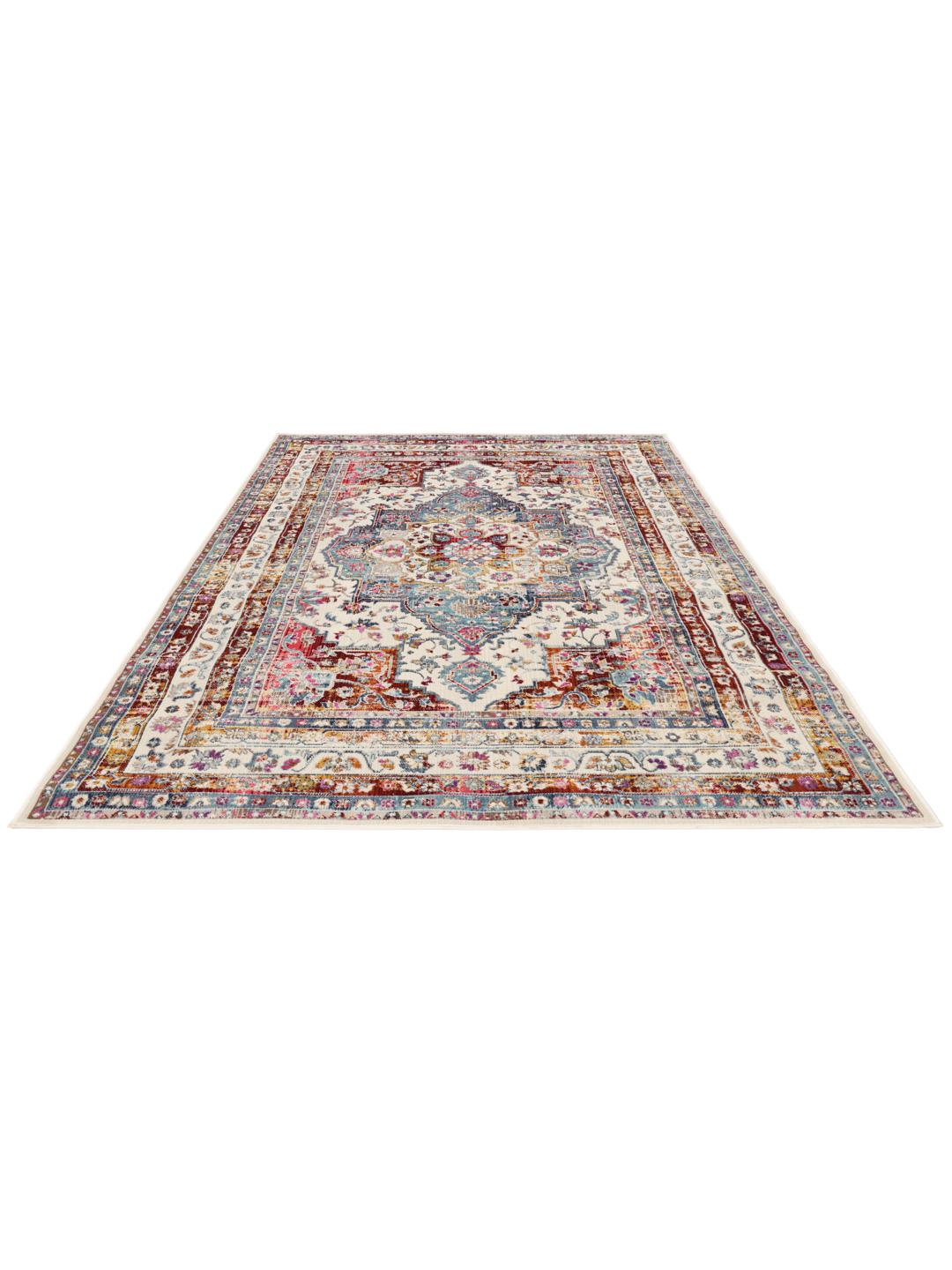 Tapis multicolore avec un motif a medaillon classique