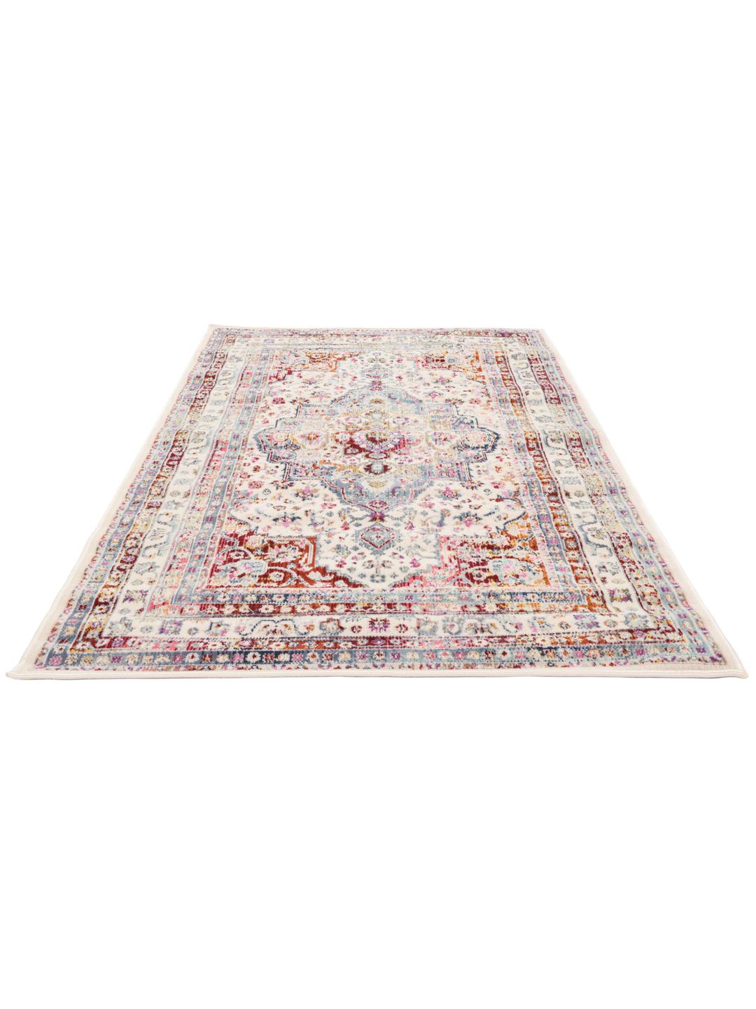 Multicolor rug with a classic medallion pattern