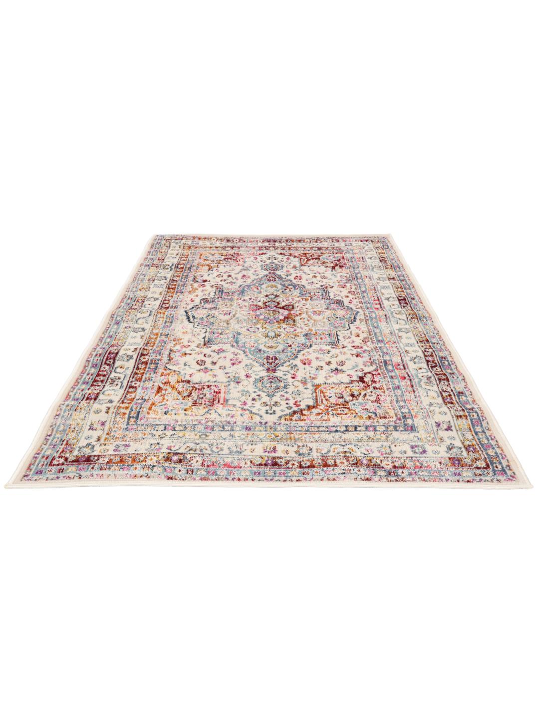 Multicolor rug with a classic medallion pattern