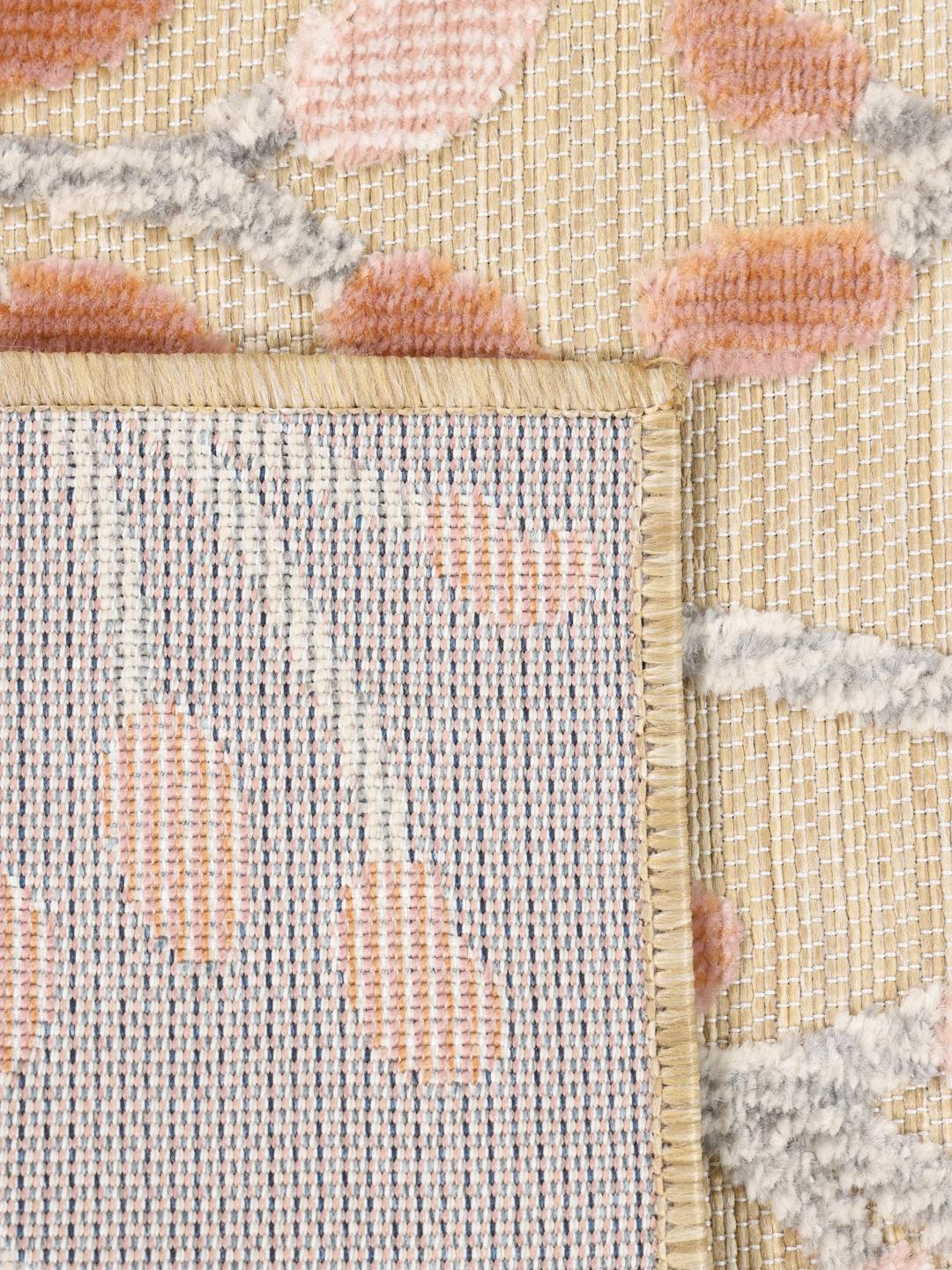 Beige en roze bloemige loper