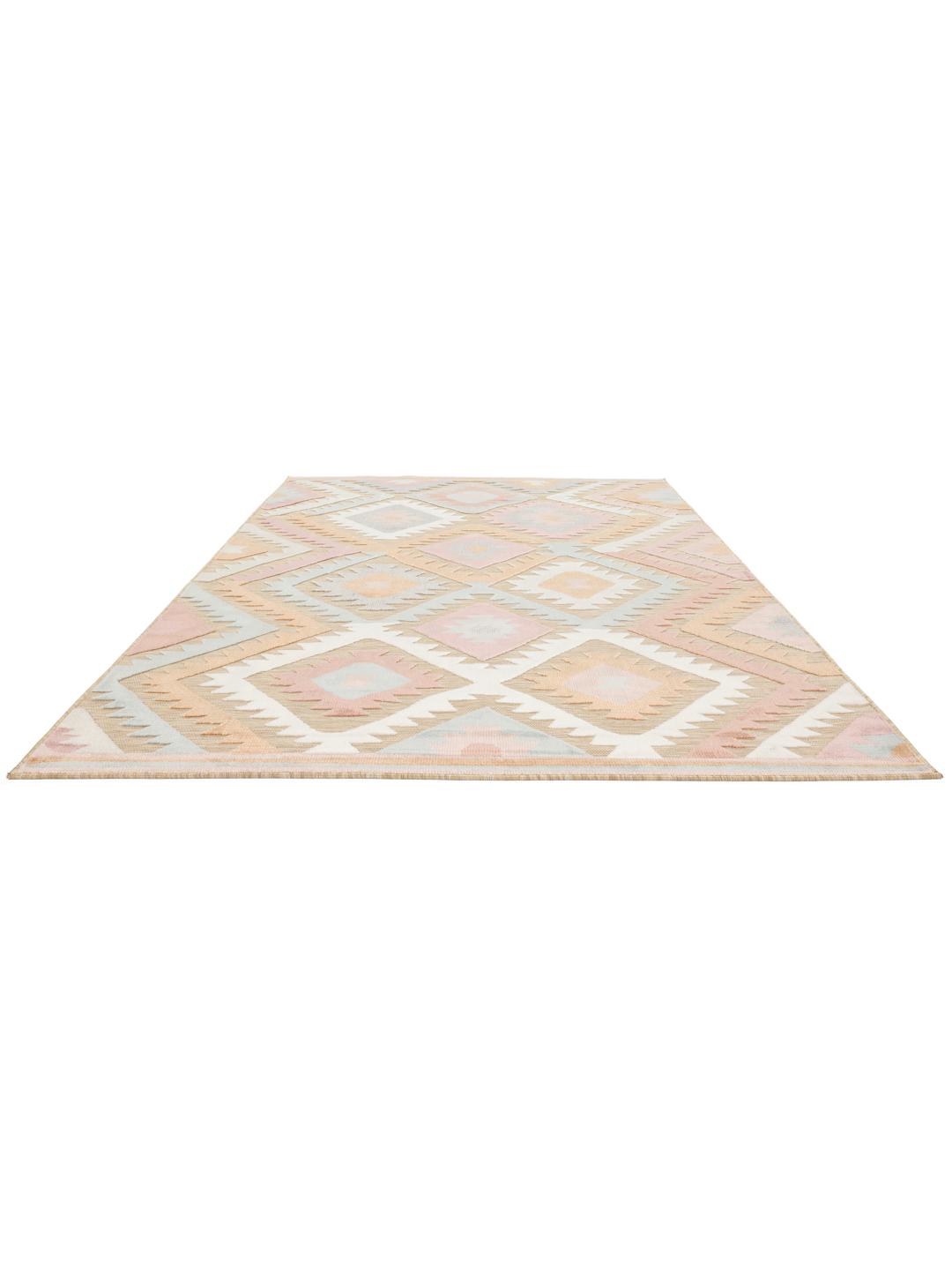 Tapis multicolore avec texture à poils hauts et bas
