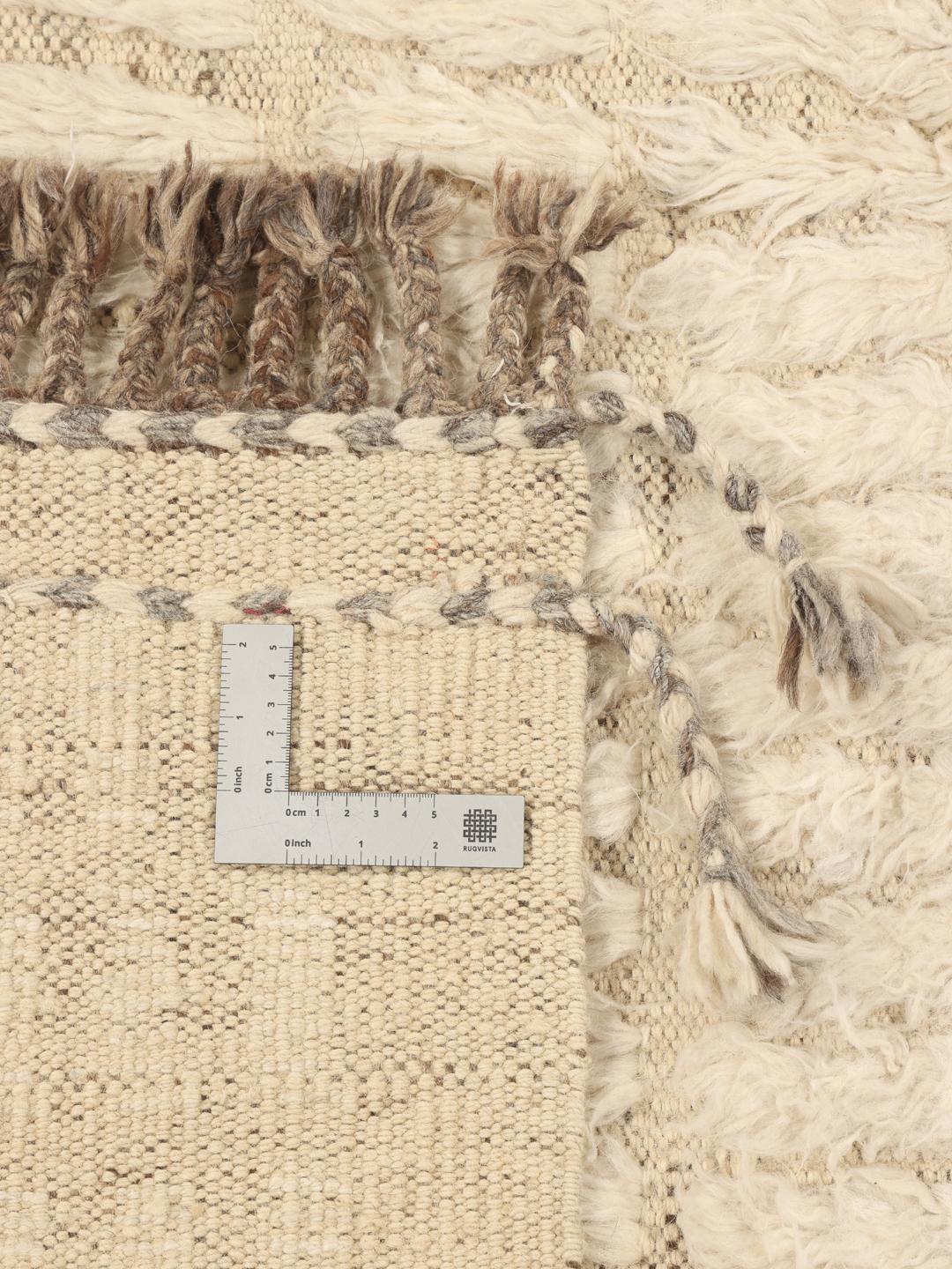 Hand-knotted Berber style rug from Afghanistan in beige