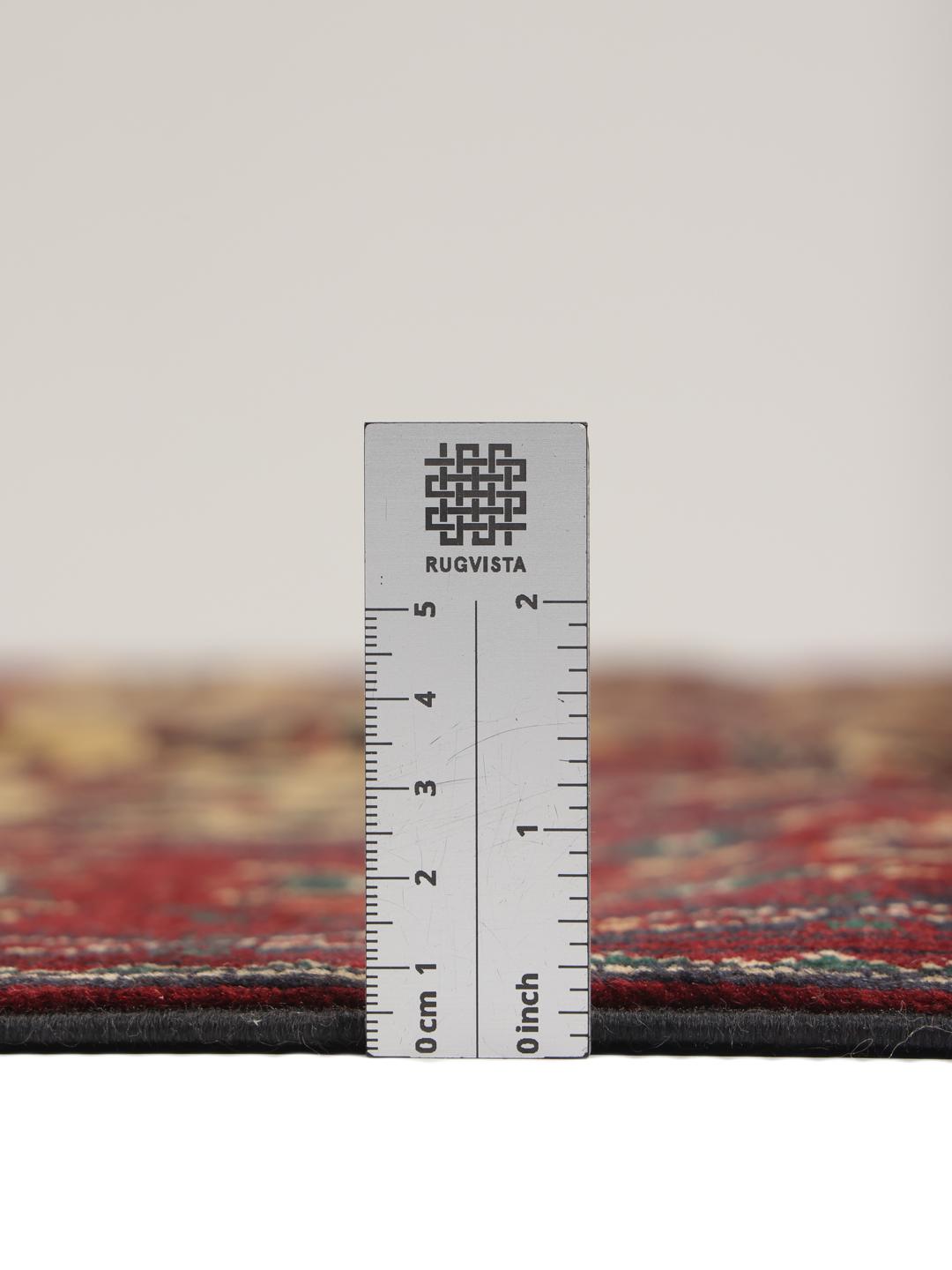Hand-knotted Afghan Kunduz rug in red and yellow