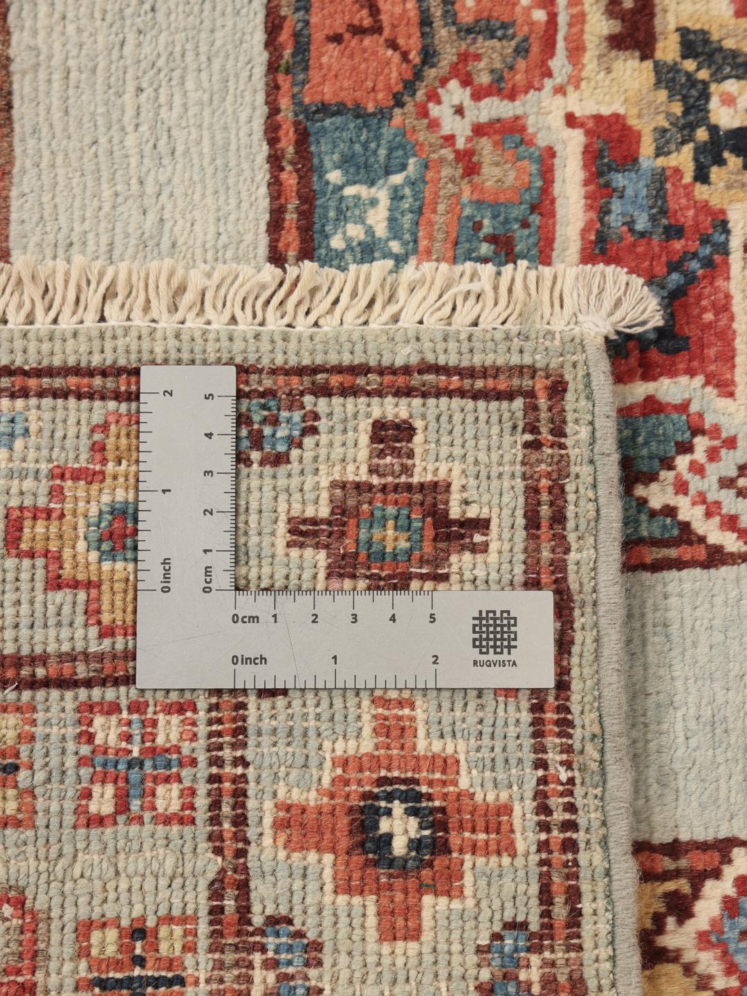 Handgeknüpfter afghanischer Teppich mit geometrischen Motiven aus beiger Wolle