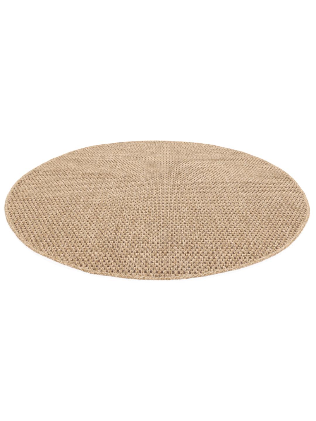 Rond beige vloerkleed