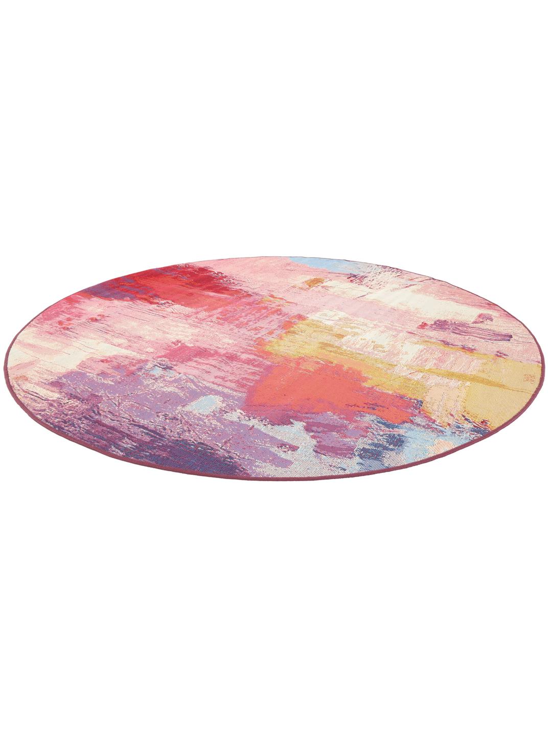tapis rond multicolore