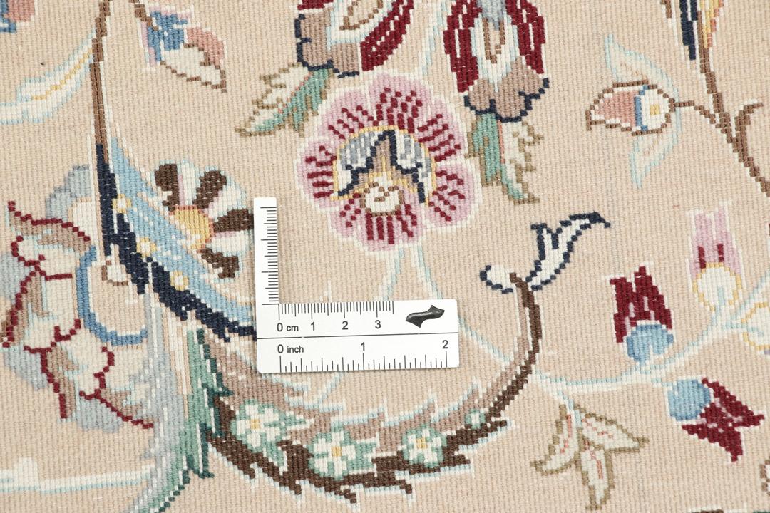 Hand-knotted Nain 9La Sherkat Farsh wool rug in beige and blue