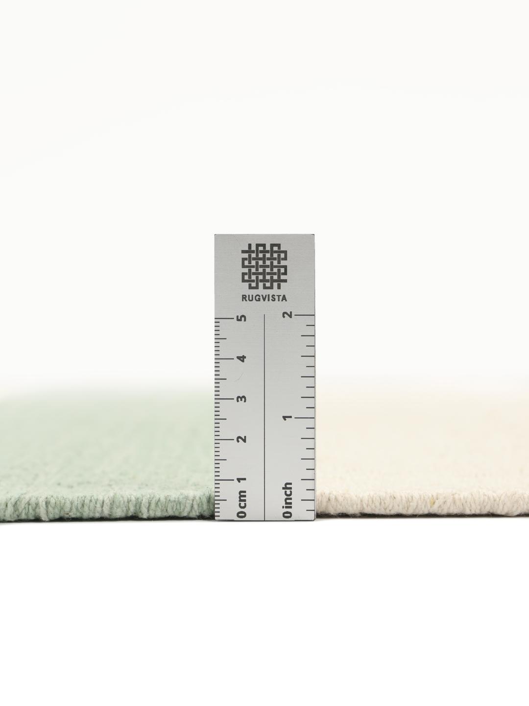 Tapis de couloir en coton tissé à la main avec des rayures vert menthe et blanches