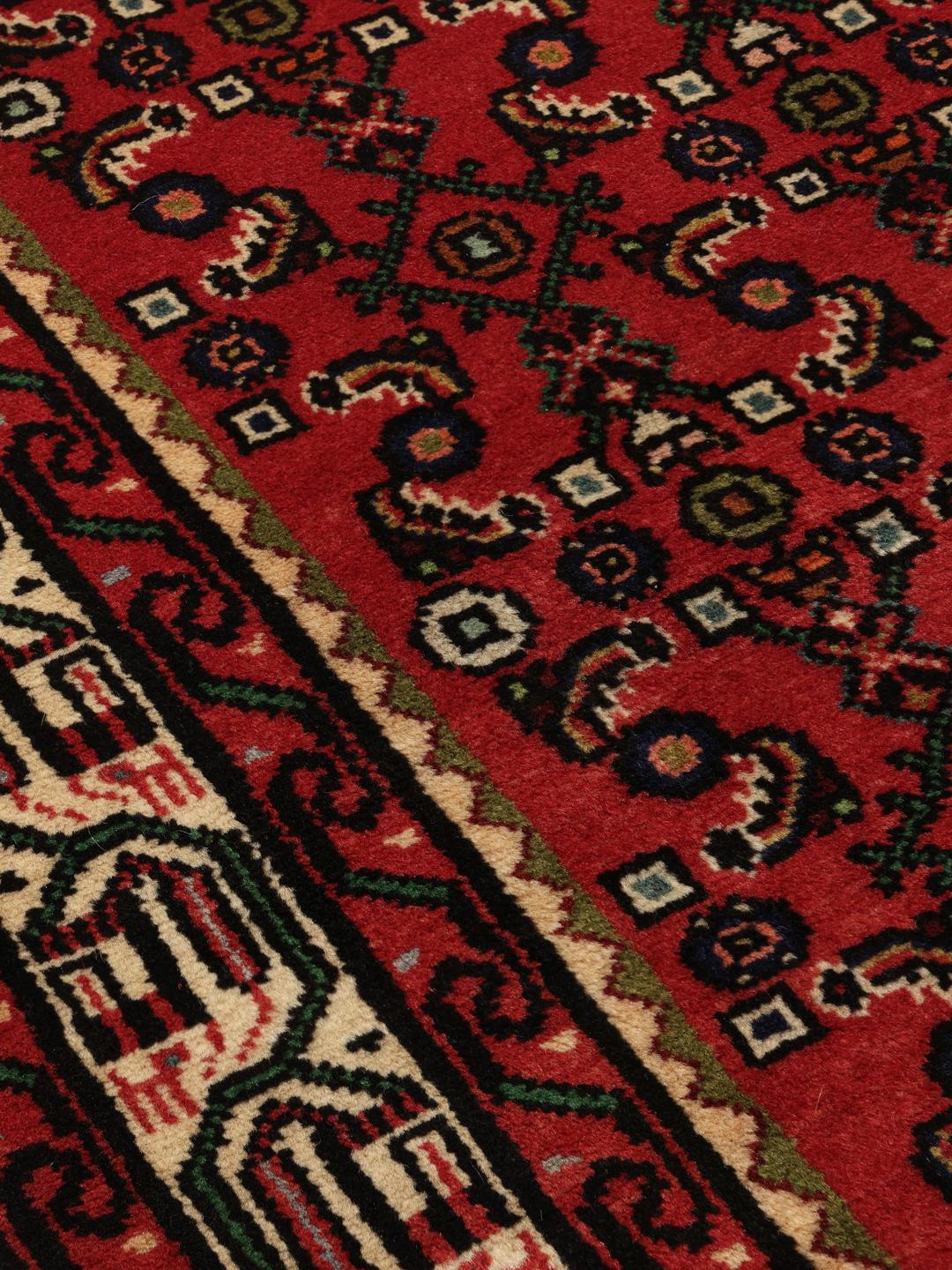 Hand-knotted red Hamadan runner from the Middle East