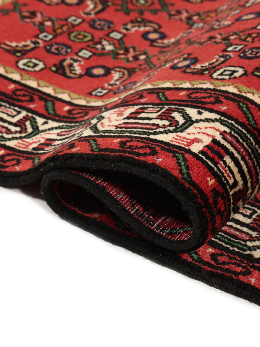Hand-knotted red Hamadan runner from the Middle East