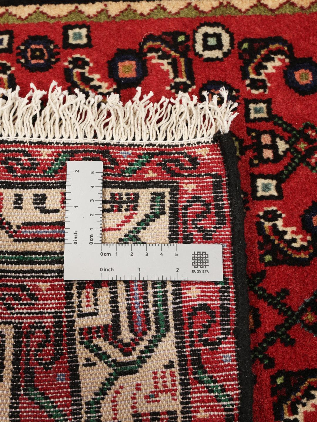 Hand-knotted red Hamadan runner from the Middle East