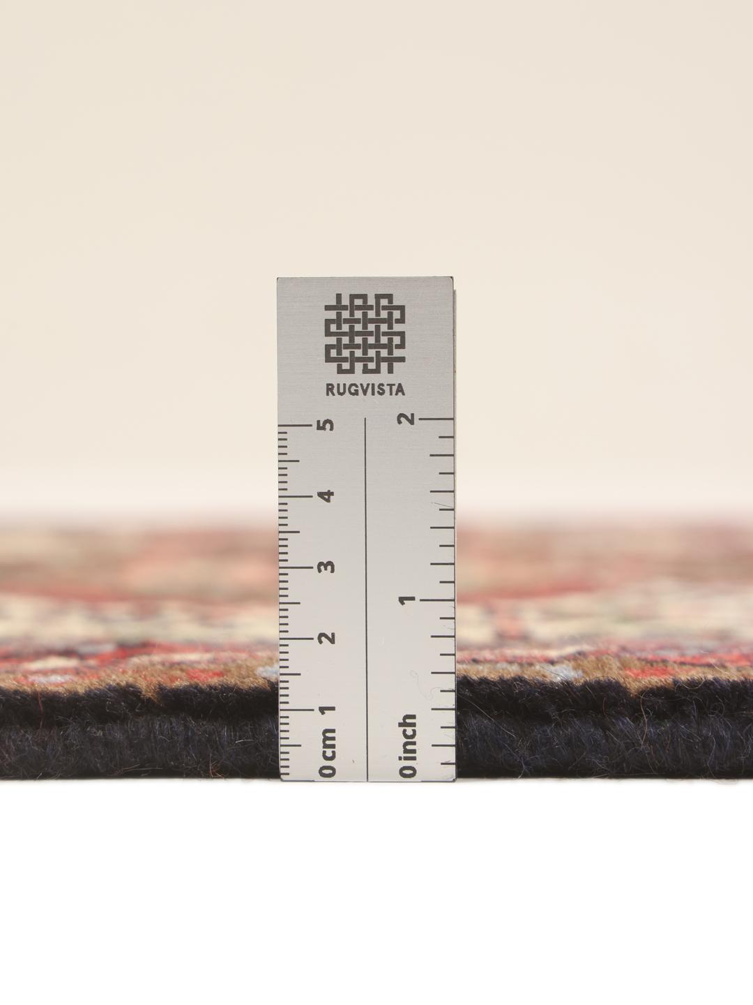 Hand-knotted Asadabad runner from the Middle East in shades of red and beige
