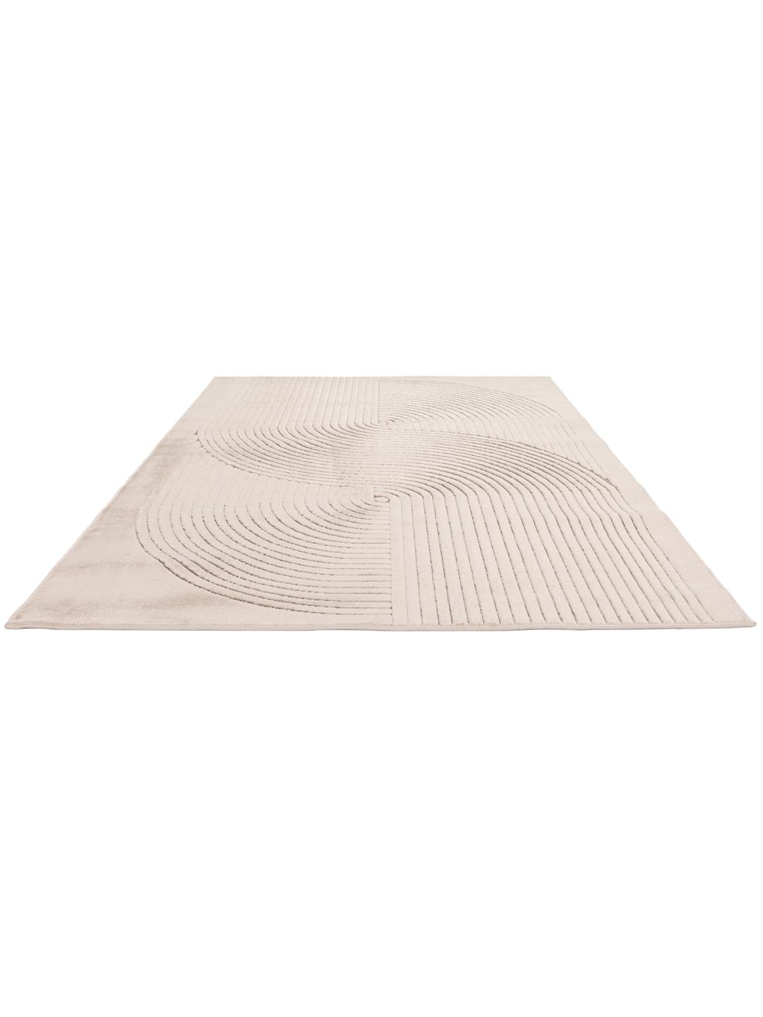 Beige tapijt met gestructureerde lijnen