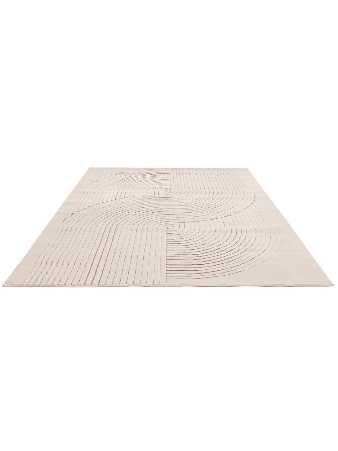 Beige tapijt met gestructureerde lijnen