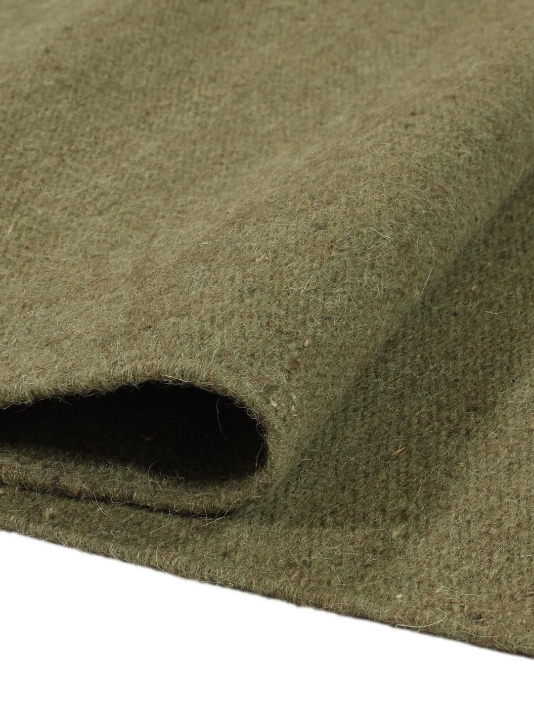 Tapis de couloir vert en laine