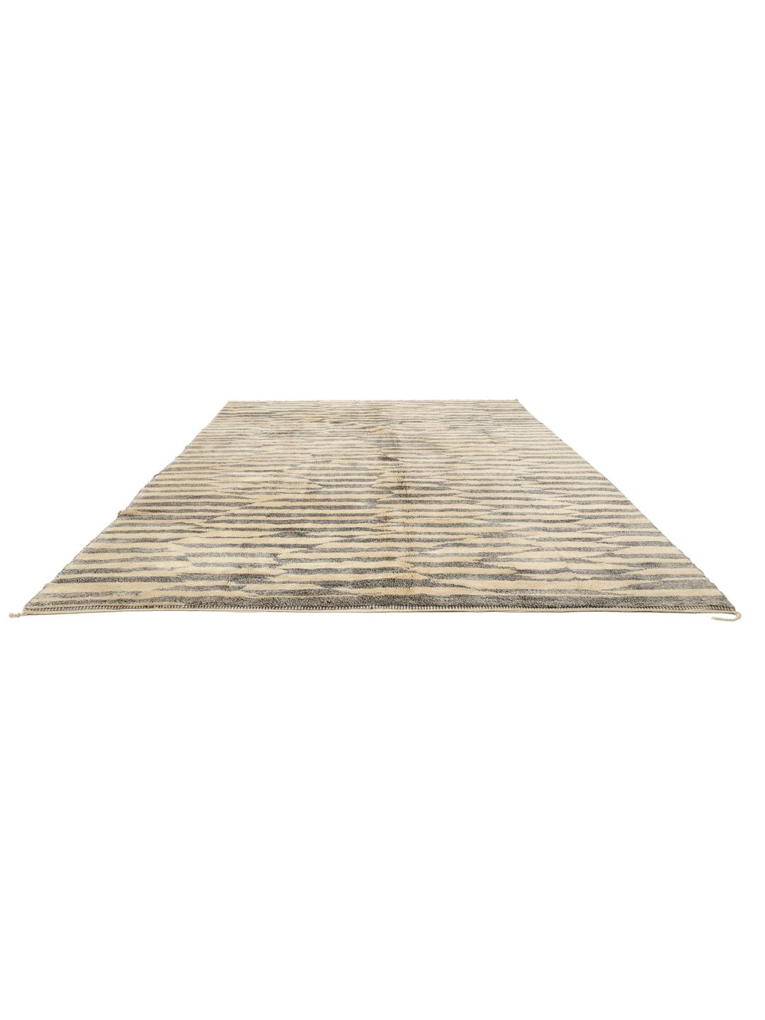 Handgeknoopt Marokkaans Beni Ourain-tapijt in beige en grijs