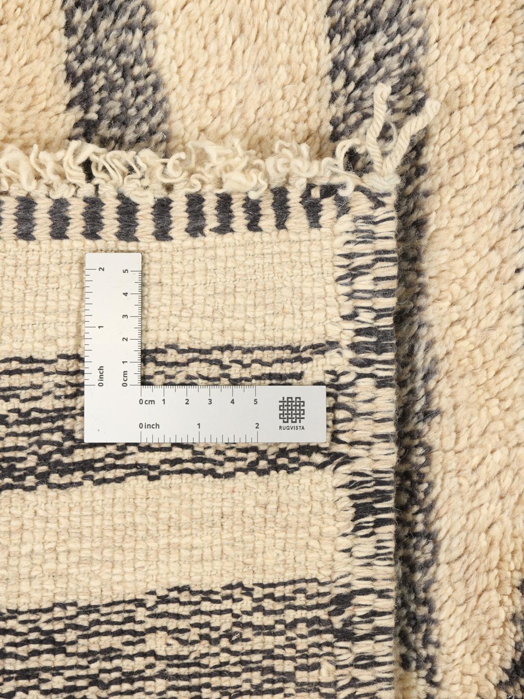 Handgeknoopt Marokkaans Beni Ourain-tapijt in beige en grijs
