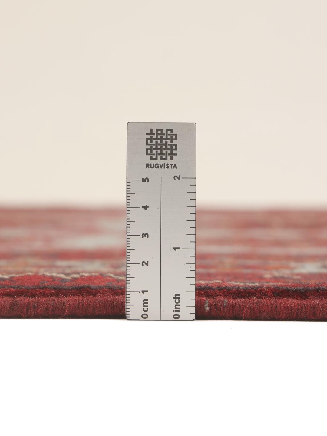 Hand-knotted Afghan Khal Mohammadi rug in deep red