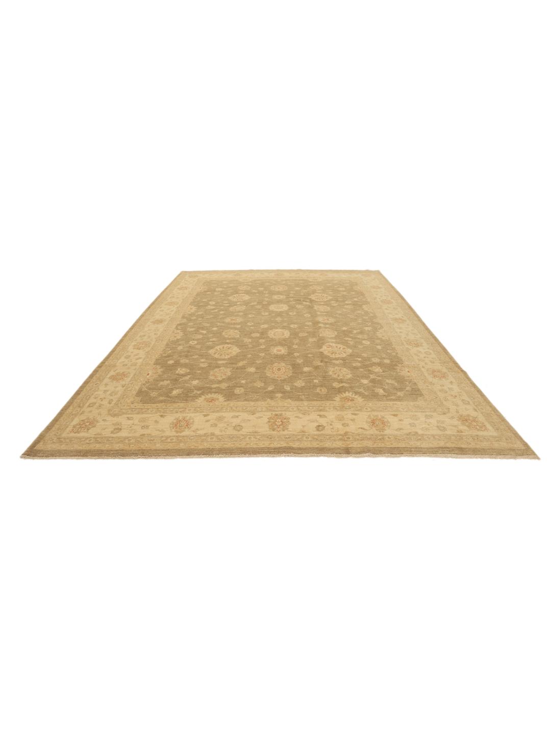 Hand-knotted Ziegler rug from Afghanistan in beige and earthy tones
