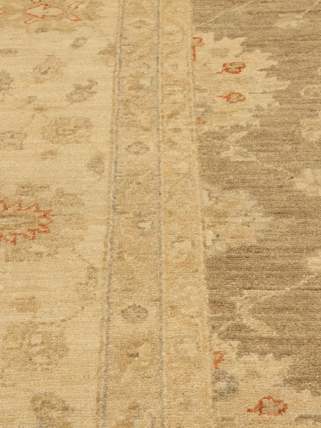 Hand-knotted Ziegler rug from Afghanistan in beige and earthy tones