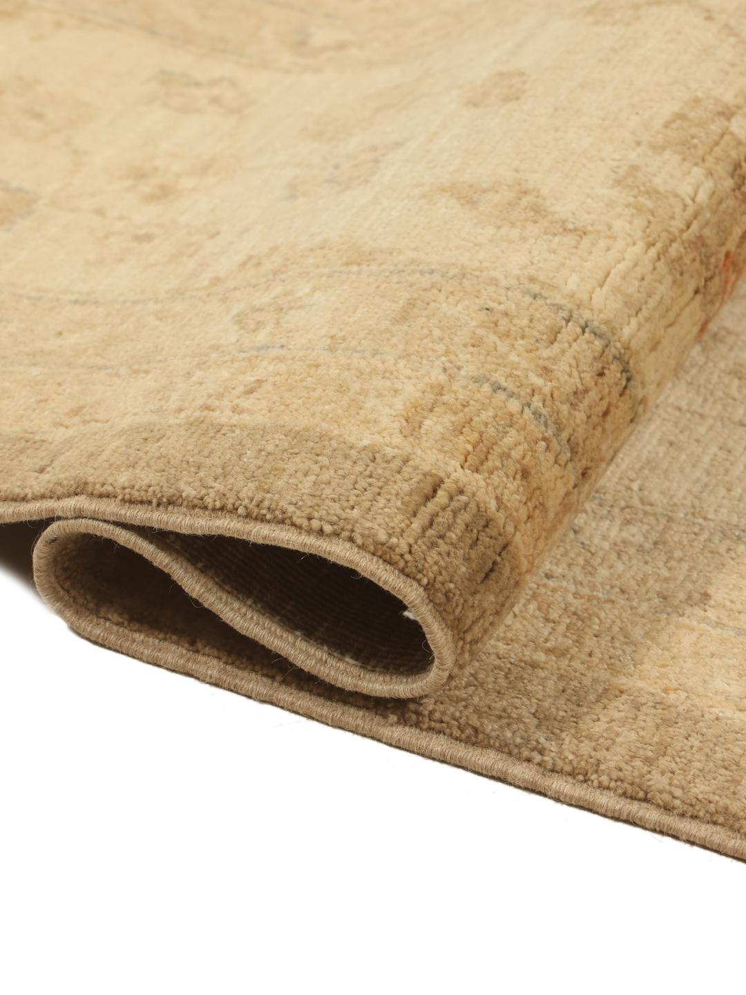Hand-knotted Ziegler rug from Afghanistan in beige and earthy tones