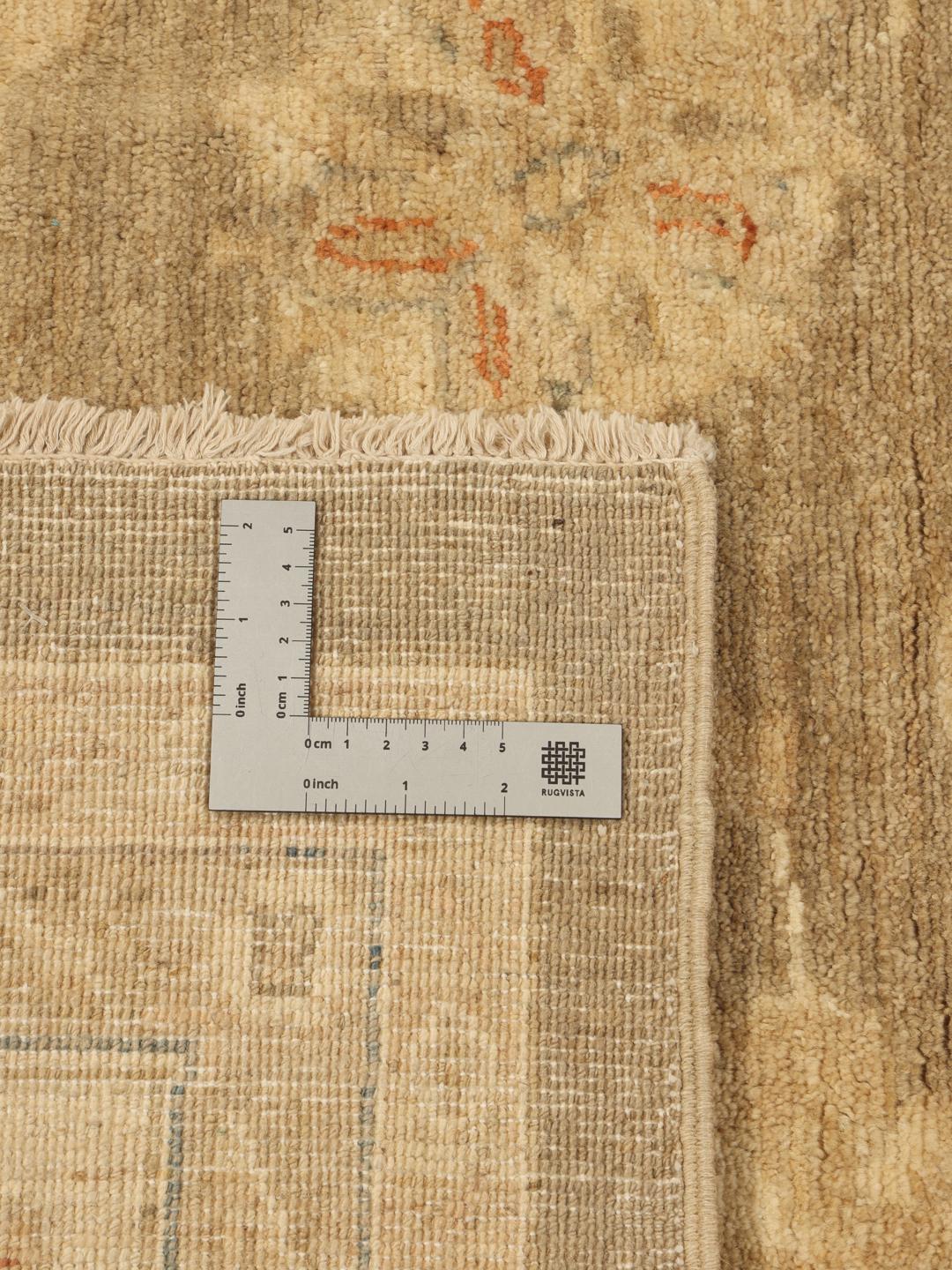 Hand-knotted Ziegler rug from Afghanistan in beige and earthy tones
