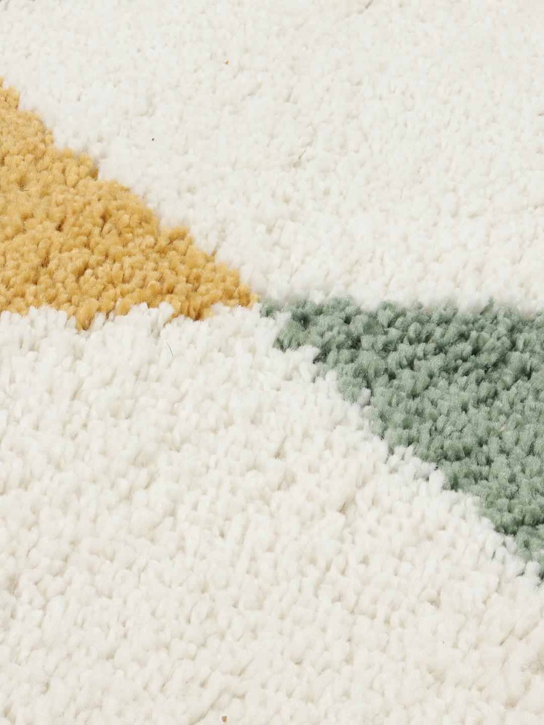 Multicolour tapijt met ruitpatroon en franjes
