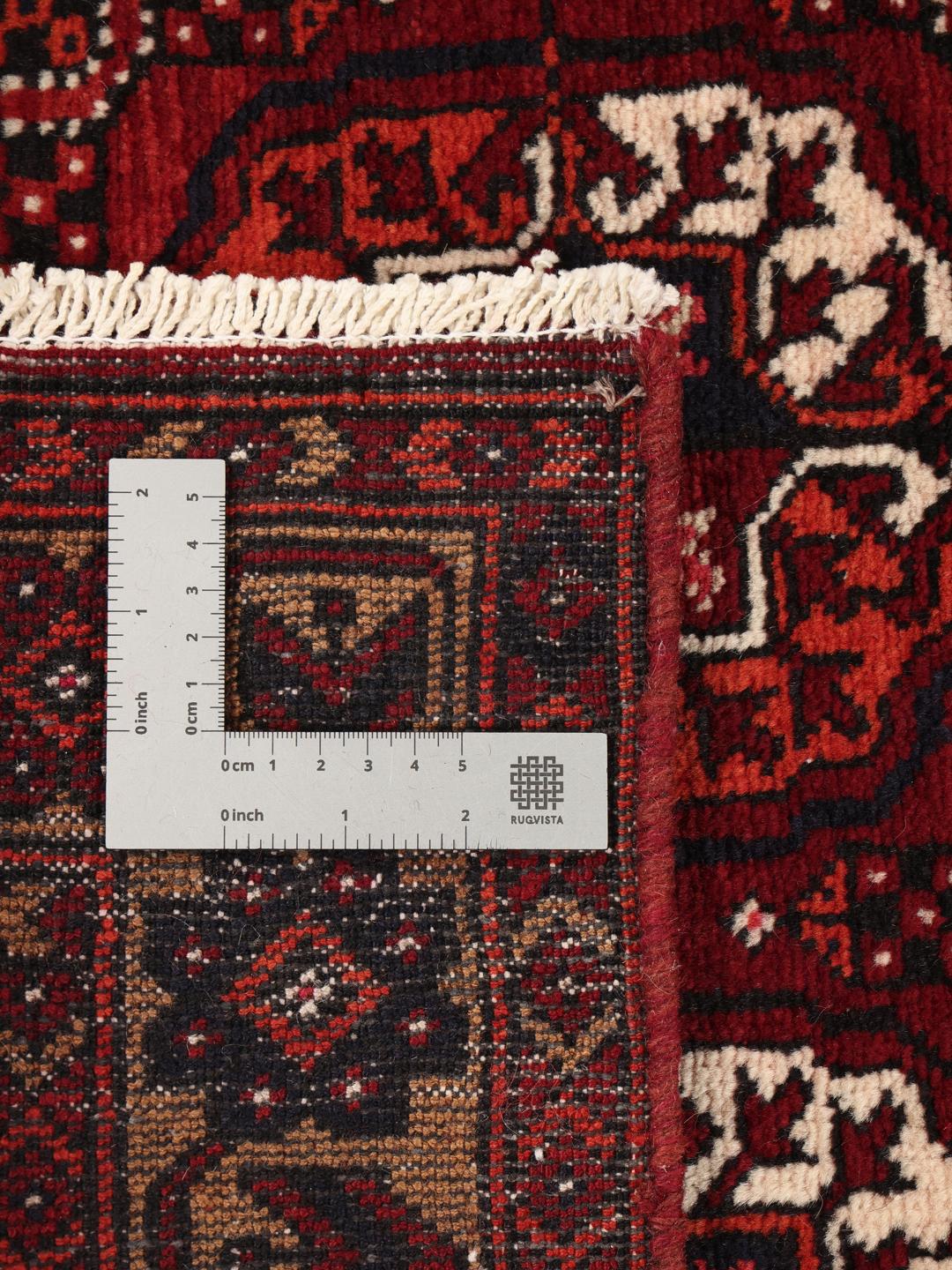 Handgeknoopte Baluch loper uit het Midden-Oosten in dieprode wol