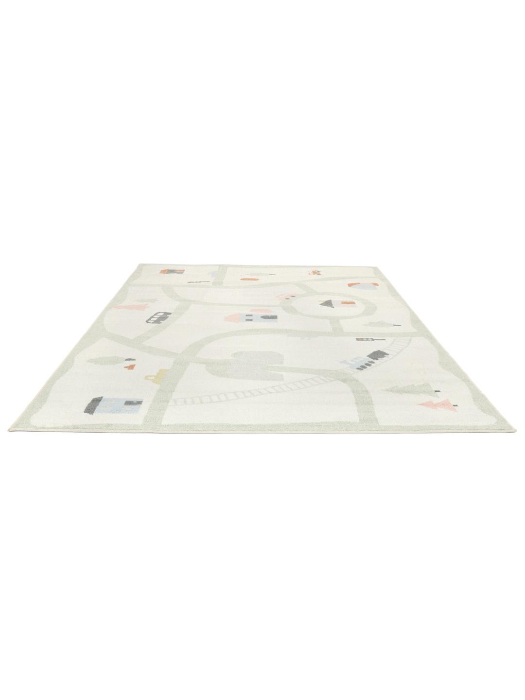 Wit meerkleurig stratenplan tapijt