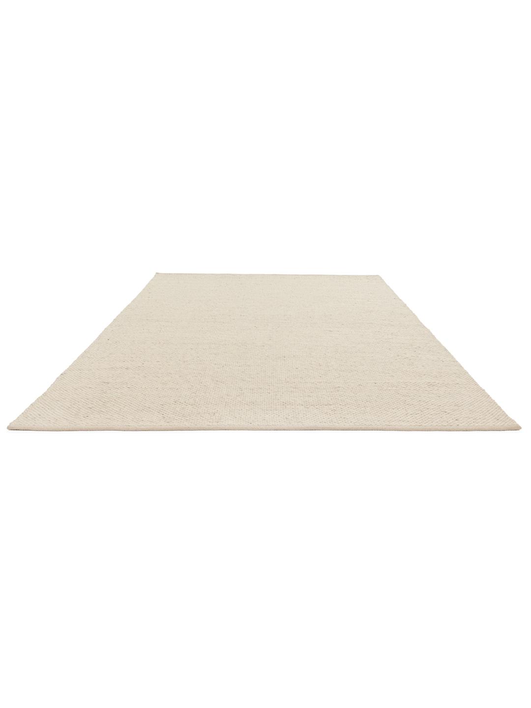 Handgeweven beige wollen tapijt