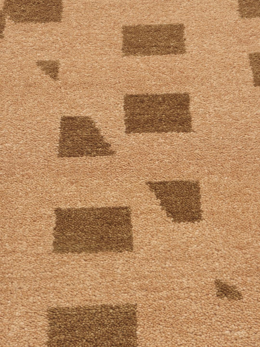Hand-knotted Gabbeh wool rug from the Middle East in beige