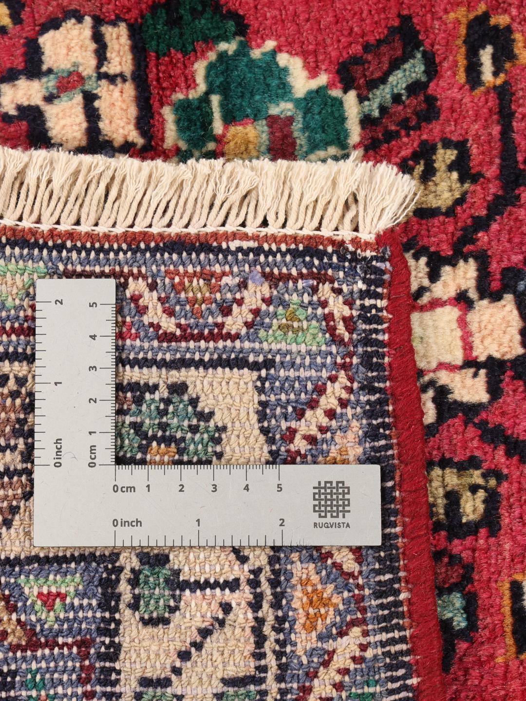 Tapis de couloir Mehraban rouge noué à la main provenant du Moyen-Orient