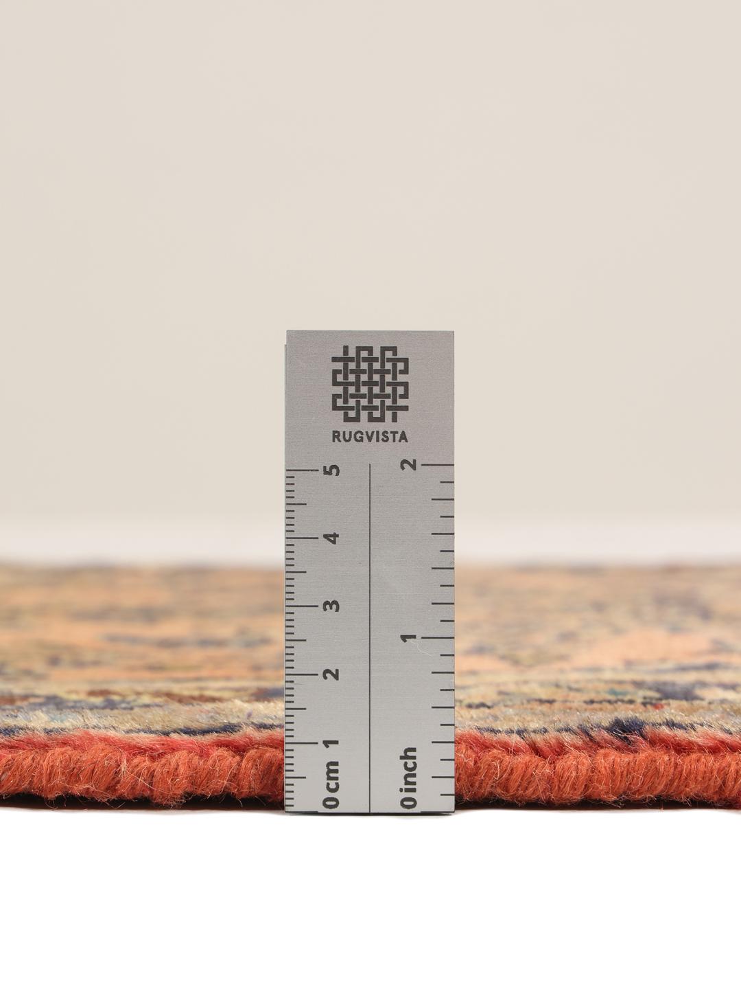 Tapis de couloir Mehraban fait main avec des motifs floraux complexes dans des tons rouges et bleus