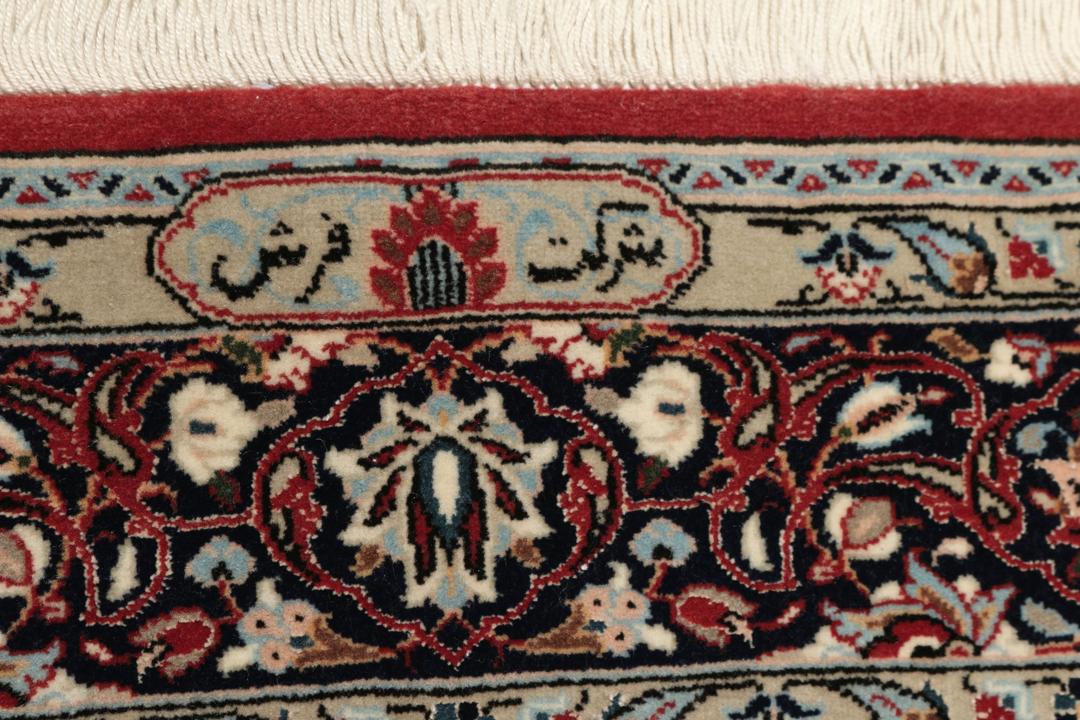 Handgeknoopt Ilam Sherkat Farsh tapijt uit het Midden-Oosten in dieprood
