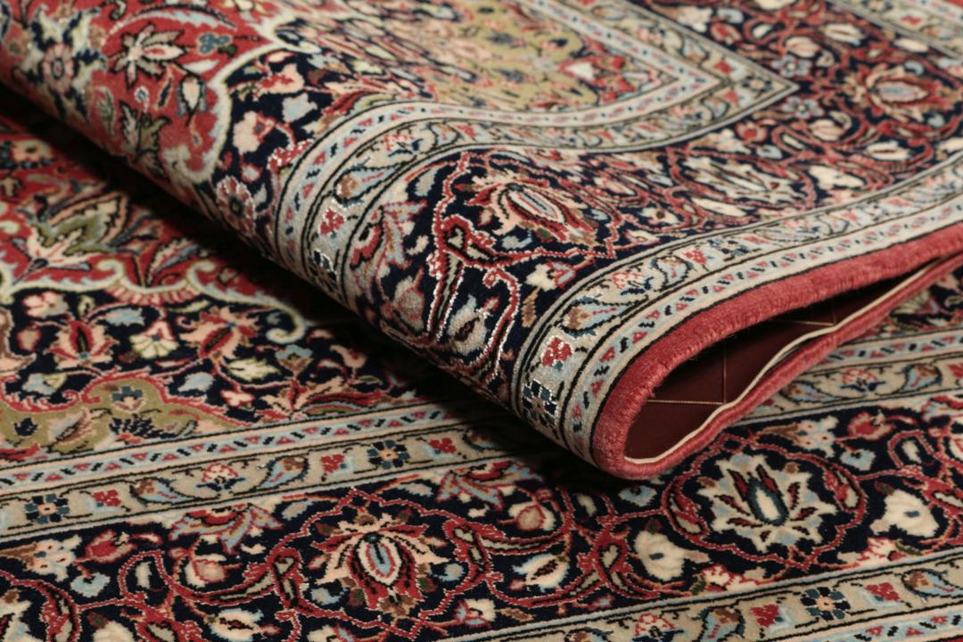 Handgeknoopt Ilam Sherkat Farsh tapijt uit het Midden-Oosten in dieprood