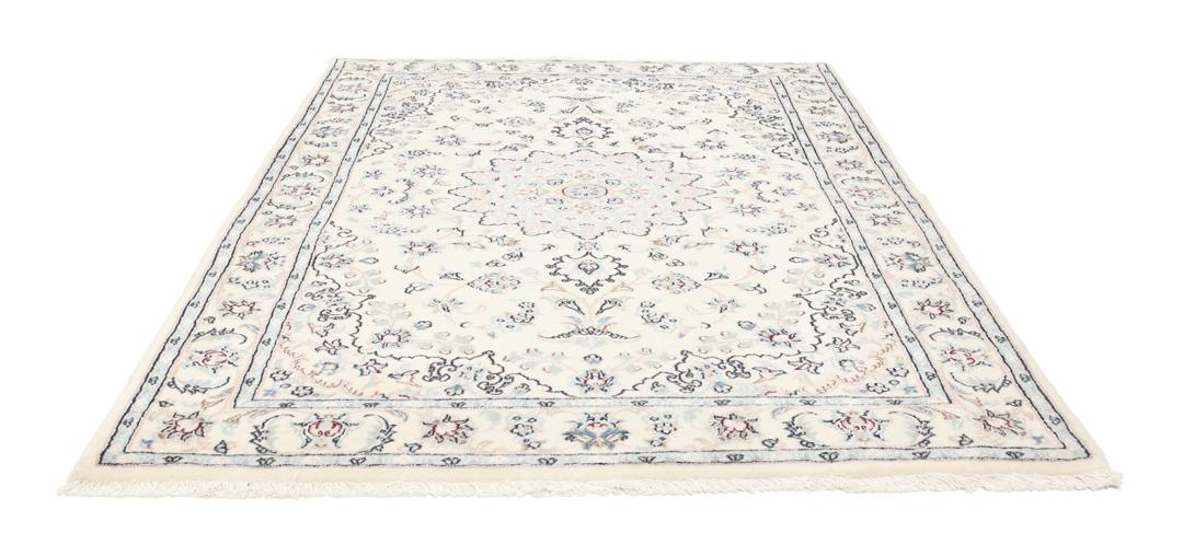 Handgeknoopt Nain 6La tapijt uit het Midden-Oosten in beige en blauw