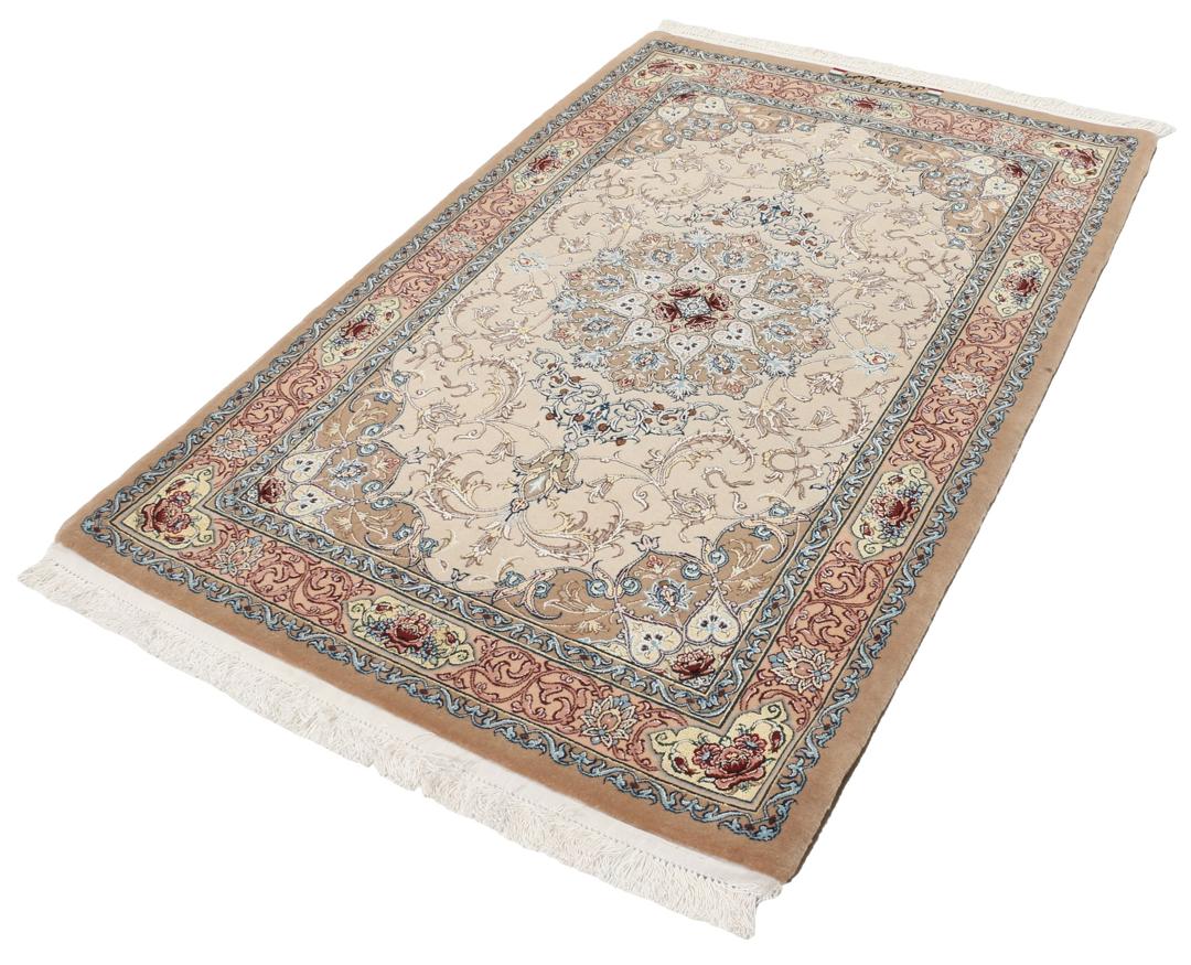 
    Isfahan urdimbre de seda - Marrón / Naranja - 85 x 127 cm
  