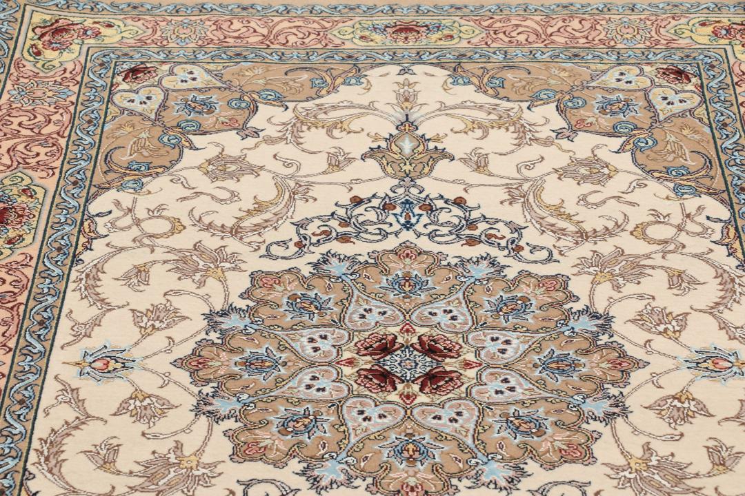 
    Isfahan urdimbre de seda - Marrón / Naranja - 85 x 127 cm
  
