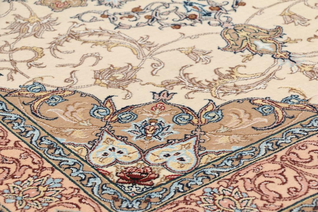 
    Isfahan urdimbre de seda - Marrón / Naranja - 85 x 127 cm
  