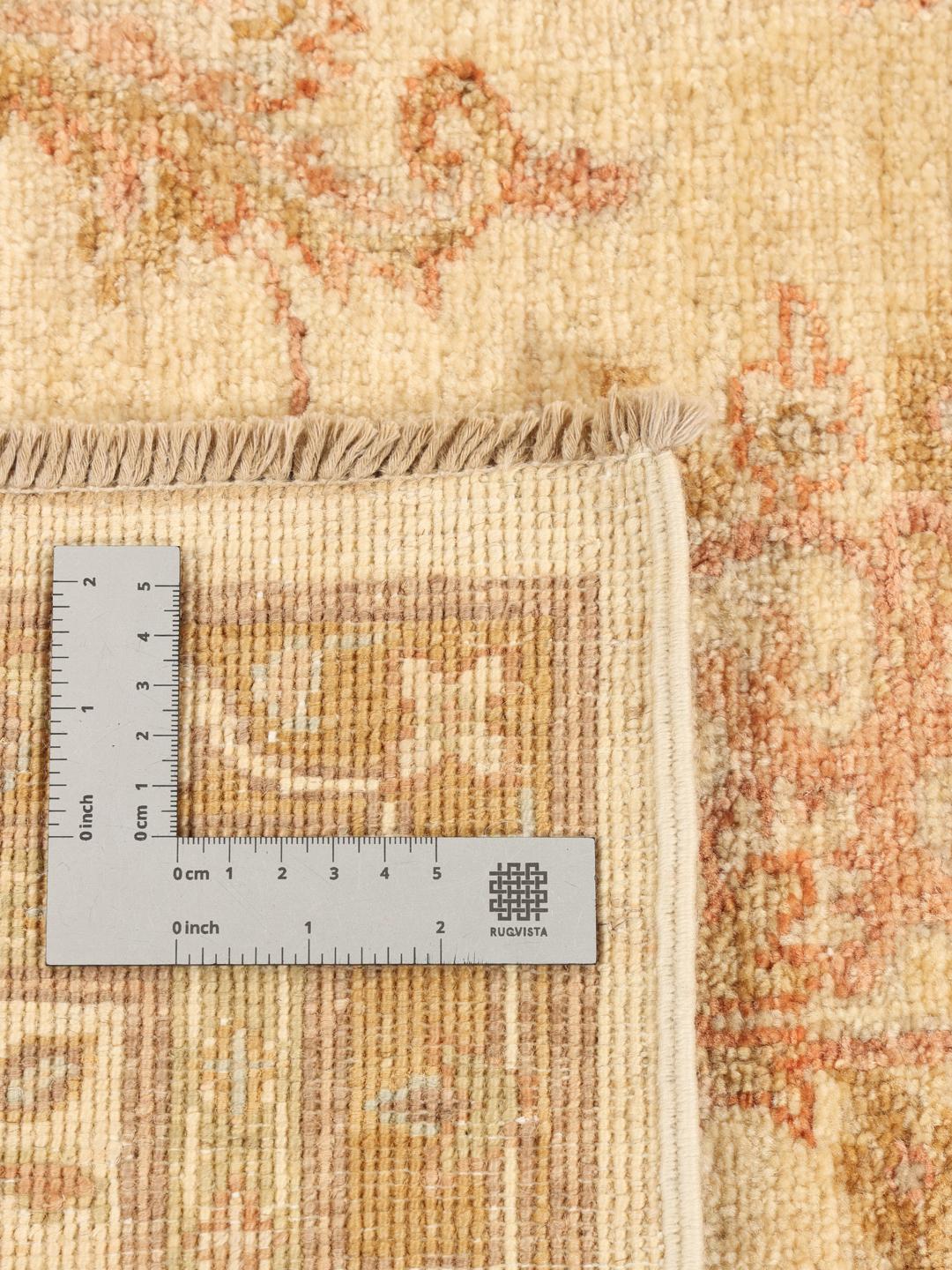 Håndknyttet beige Ziegler Fine-tæppe fra Pakistan med blomstermønstre