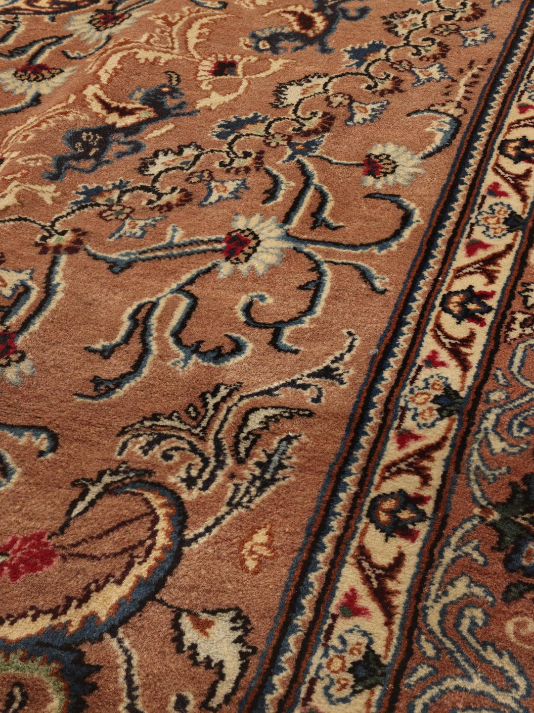 Alfombra Moud Sherkat Farsh anudada a mano del Medio Oriente en color marrón