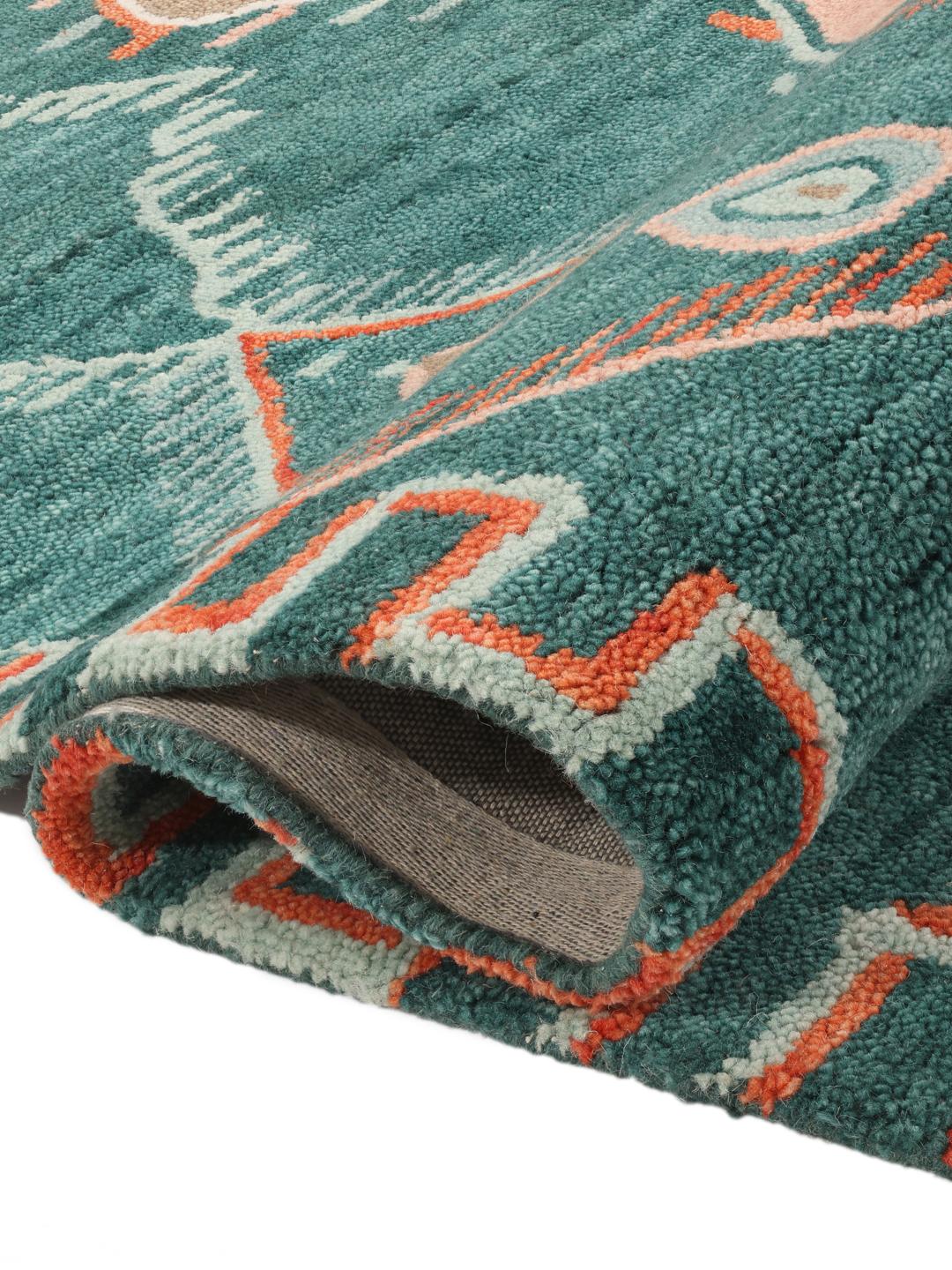 Snapshot of Rugvista Premium Sprinkle Grön Flerfärgad 160 X 230 Cm Ullmatta Rugvista